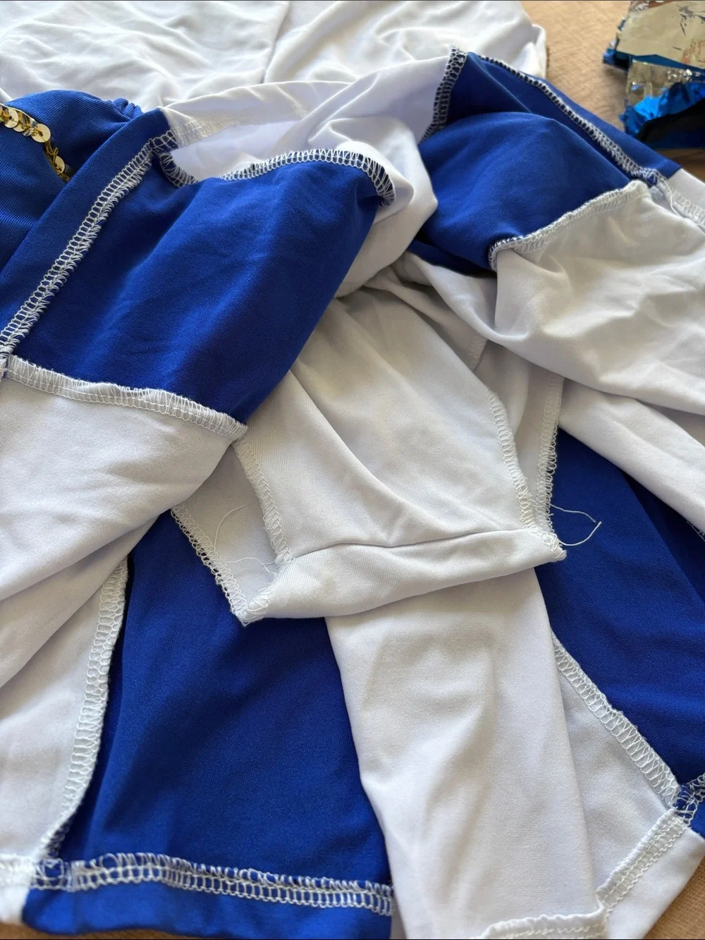 Blue and White Cheerleader Costume Set for Kids